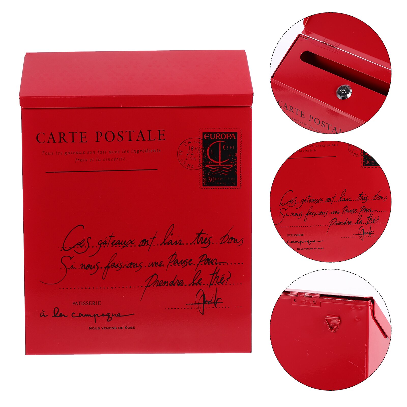 Vintage Mailbox Afsluitbare Mail Box Suggestie Doos Retro Wandmontage Mailbox