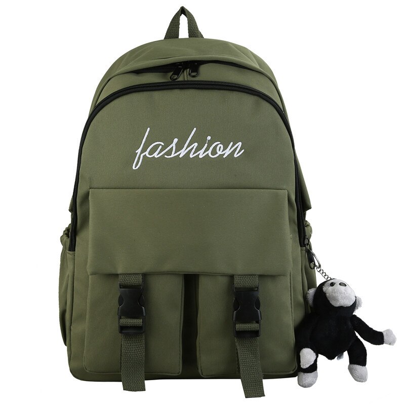 Mochila escolar para chica adolescente, bolso de libro de nailon azul, mochila para estudiantes, a la , novedad de: green