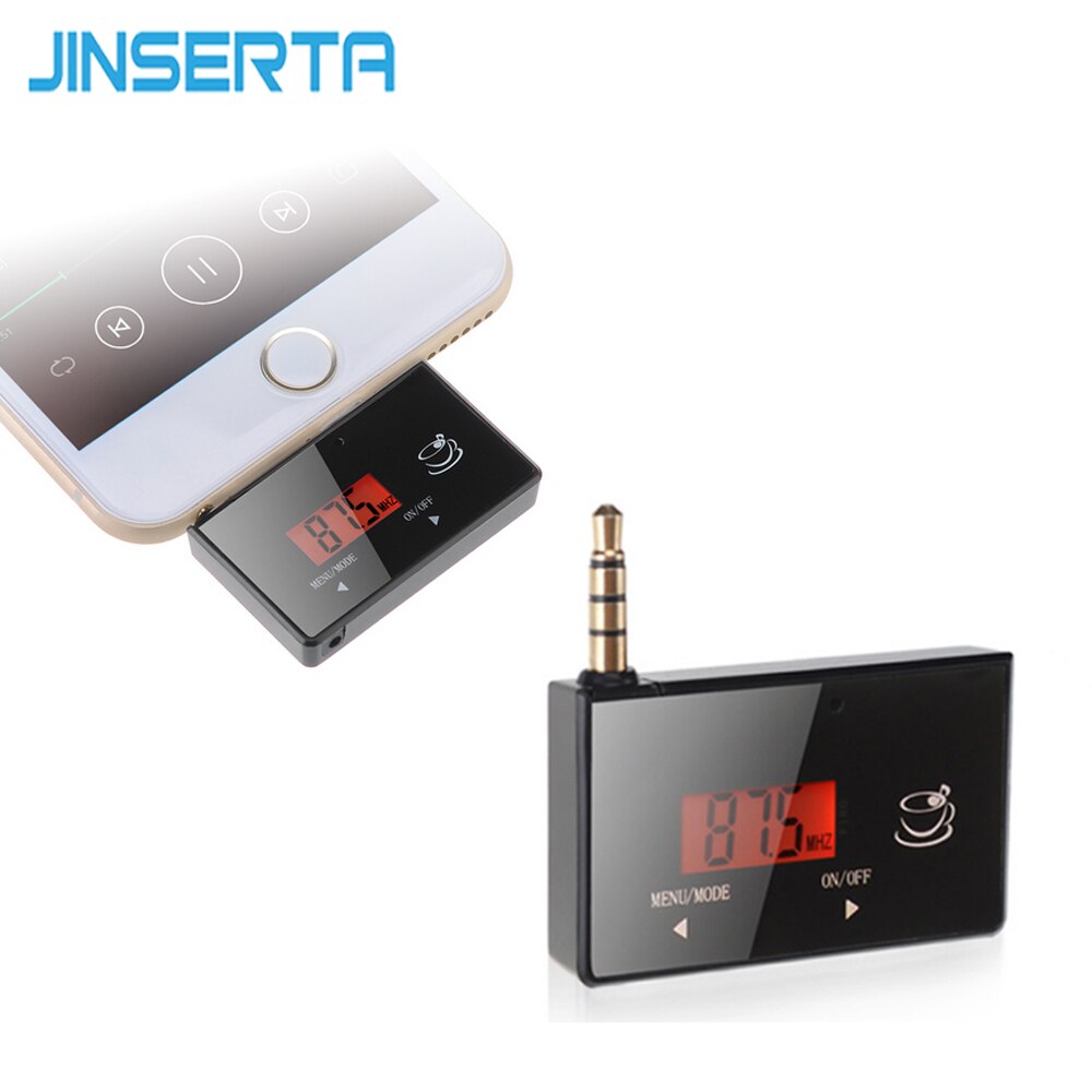 JINSERTA Draadloze 3.5mm In-auto Fm-zender Muziek Radio Adapter Lcd handsfree voor iPod iPad voor iPhone Samsung