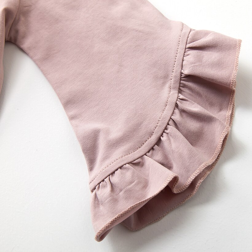 Barn baby jente bluse vår høst søt småbarn barn bluse volangert langermet blomster rosa skjorte klær bluse jenter
