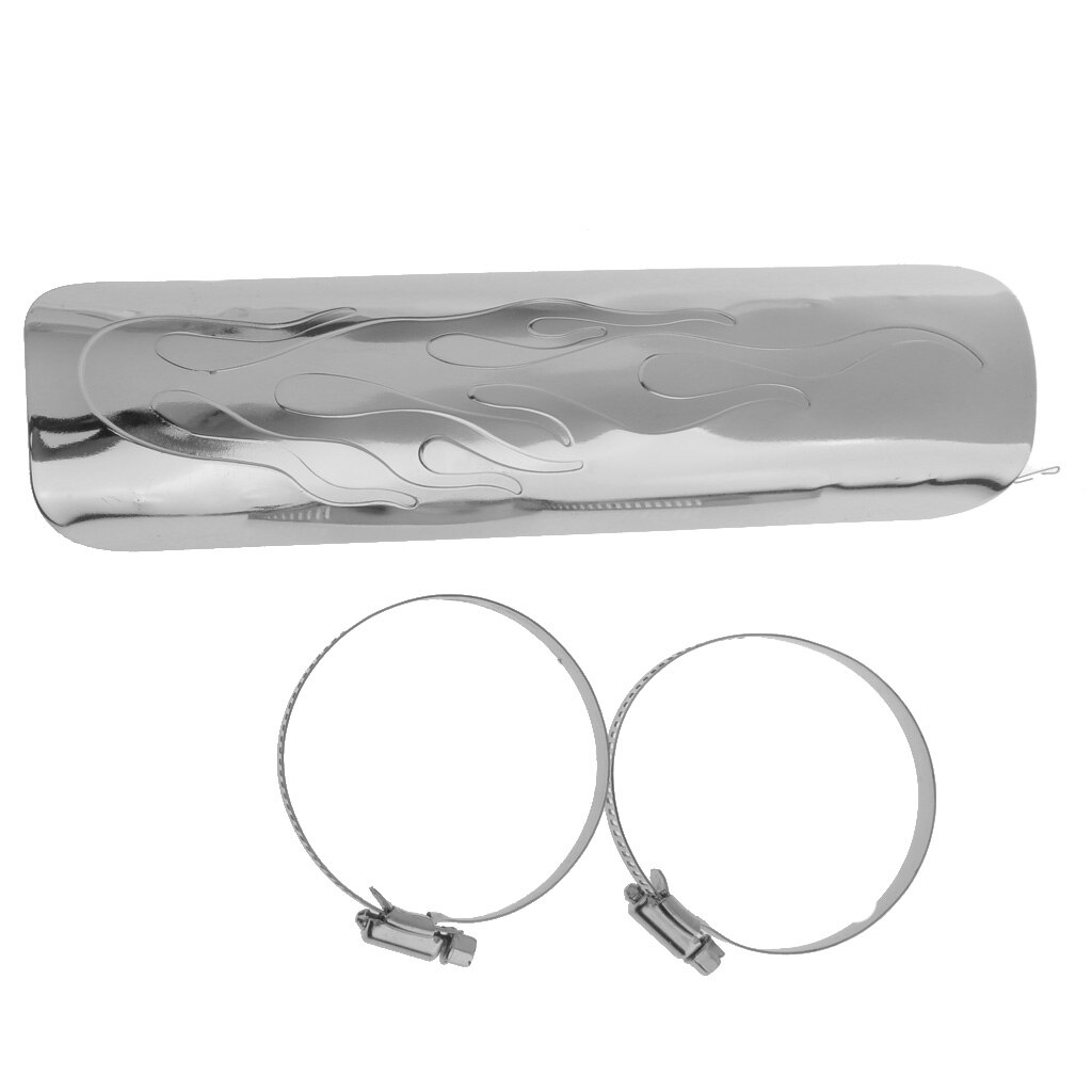 Universal Flame Exhaust Pipe Heat Shield Cover Guard For Cruise White