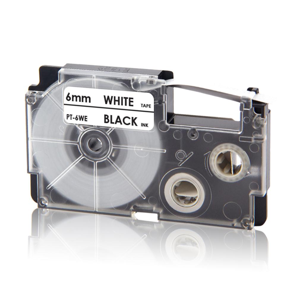 UniPlus XR-6X XR6WE XR-6RD XR 6YW Label Tapes Replace Casio Label Maker XR-6B XR-6GN 6mm Multi Colors for KL-60 KL-60SR KL120 EZ: Black on White