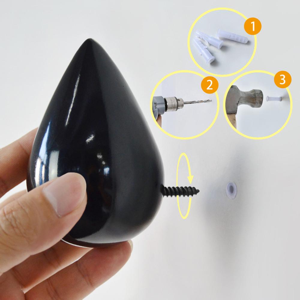 Water Shape Hook Hanger Home Wood Wall Hanger Bathroom Door Coat Hanger Hat Single Hook Holder for Home Decor