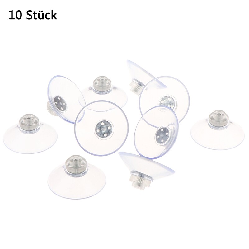 10 Uds ventosa de 40mm con rosca M4, Ventosas, con tuerca moleteada transparente