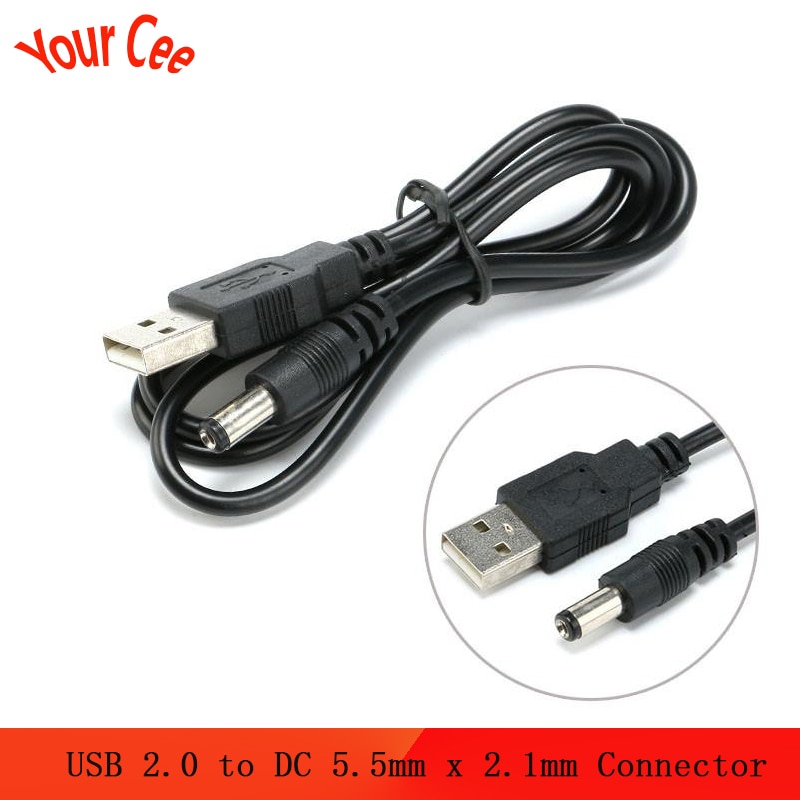 Power Kabel Usb 2.0 Naar Dc 5.5 Mm X 2.1 Mm 0.8M Ondersteuning 5V Lader Connector Kabel Voor tafellamp Tablet MP3 MP4