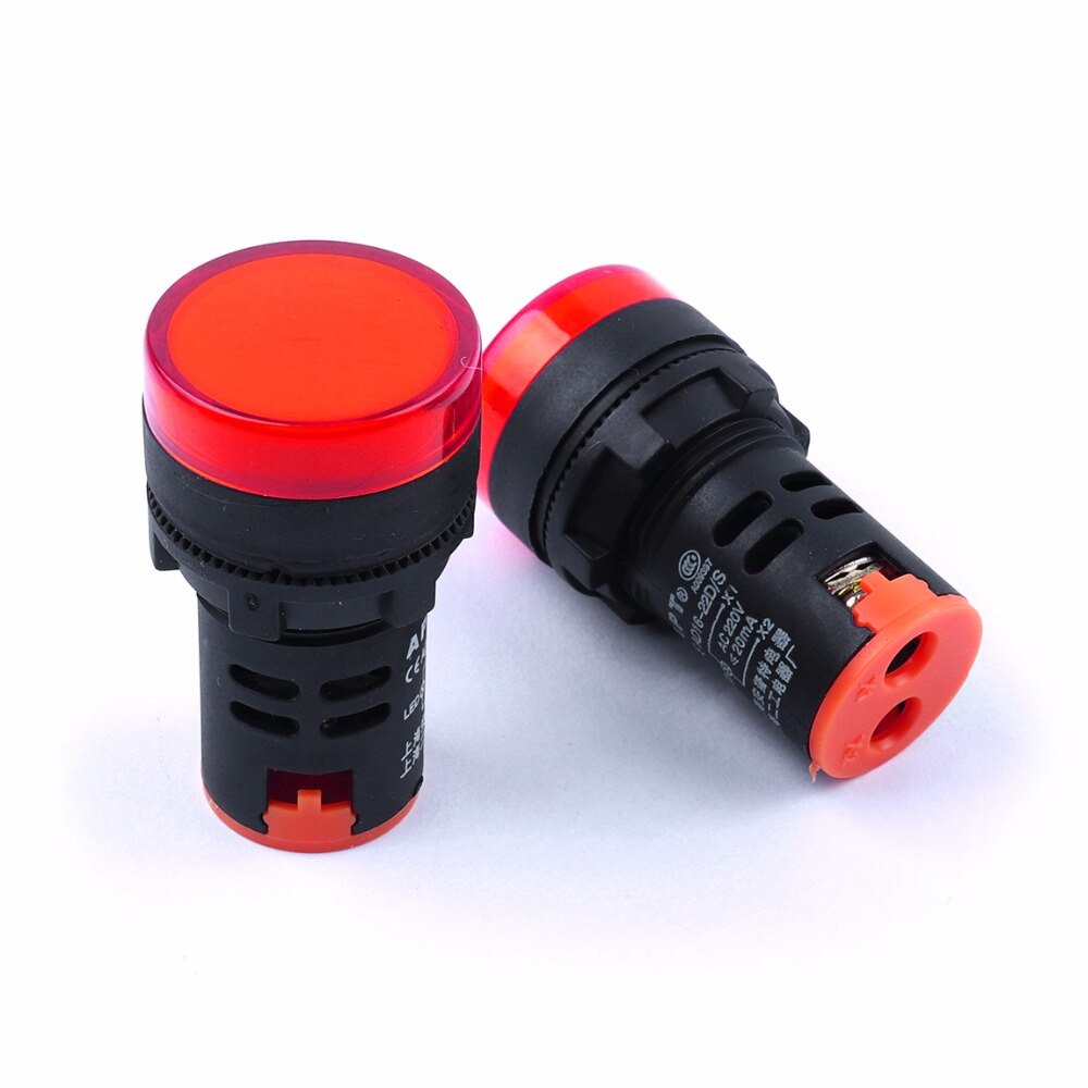 1pcs AC 220V 22mm Panel Mount LED Power Indicator Pilot Signal Light Lamp useful and