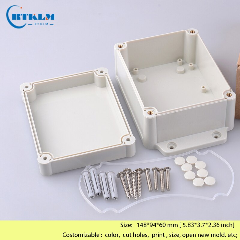 Waterproof project box plastic electronic junction box wall mount plastic enclosure abs diy outdoor Housing box 148*94*60mm