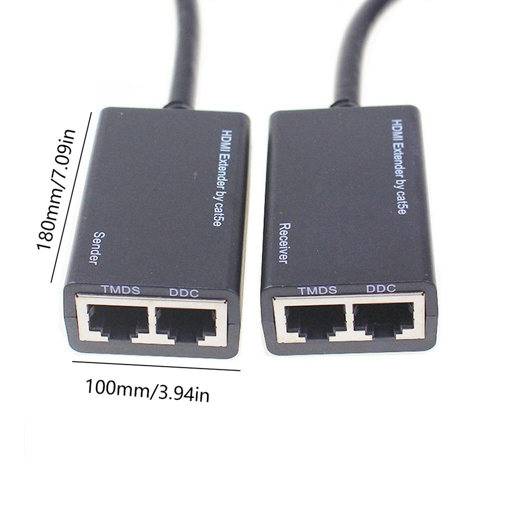 Practical HDMI Over RJ45 CAT5e CAT6 LAN Ethernet Balun Extender Repeater Up to 100ft 1080P High Performance