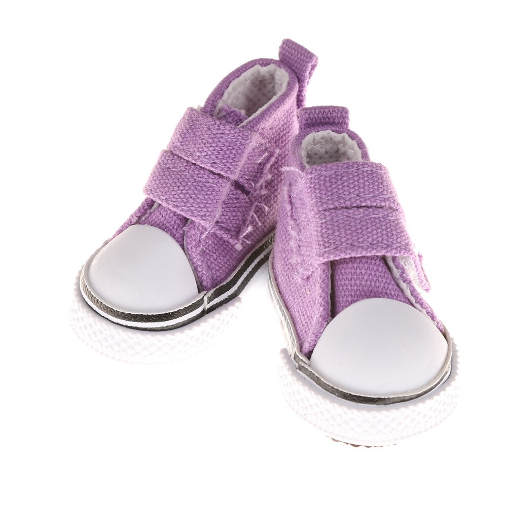 Zapatos de lona surtidos para muñeca, Mini zapatilla de juguete, a la , 6 colores, 5cm, para muñeca rusa: Púrpura