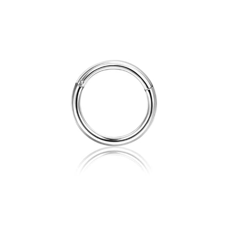 Drperfect Septum Clicker Ring Rvs Opaal Kraakbeen Helix Tragus Hoepel Daith Oorbellen Neusringen Hoepel Piercing Sieraden: GRIJS / Goud-kleur