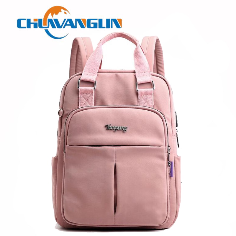 Chuwanglin Anti Theft USB Charge Nylon Backpack Waterproof Women School Backpacks Bagpack School Bags Teenage Girls F504011