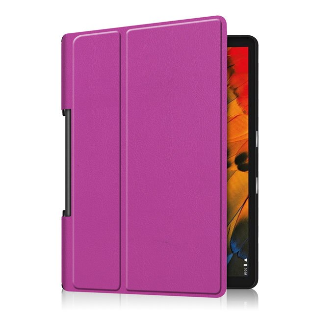 IBuyiWin magnetyczna skóra poliuretanowa etui na lenovo Yoga zakładka 5 YT-X705F 10.1 cala Tablet Funda Capa pokrywa do jogi Smart Tab + Film + długopis: purple
