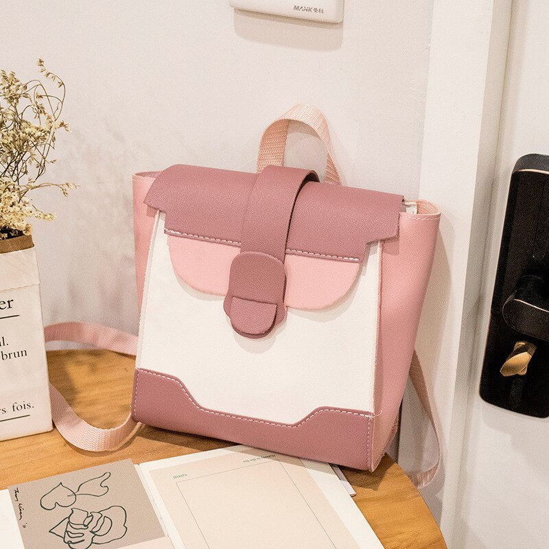 Korean Trend Practical Shoulder Crossbody Backpack School Style Schoolbag Luxury Handbag Purse Handbags: Matching Powder