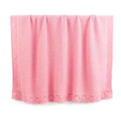 Baby tæppe strikket nyfødt swaddle wrap tæpper super blødt barn spædbarn sengetøj dyne til seng sofa kurv klapvogn tæpper: 82 w 392 lyserød