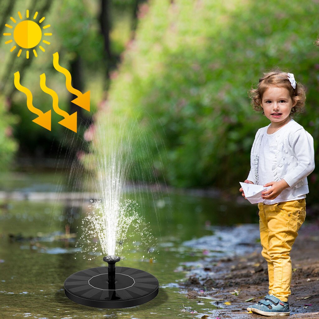 Solar Pump, 1.4W Free Standing Floating Solar Bird Bath Water Pumps for Garden olar-powered decorative fountain brushless pump