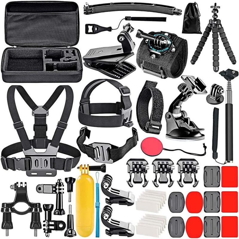 Action Camera Accessories Kit for Gopro Hero 12 11 10 9 8 7 6 5 4 Max Mount Session YI 4K SJCAM EKEN Osmo AKASO APEMAN Accessory: purple color