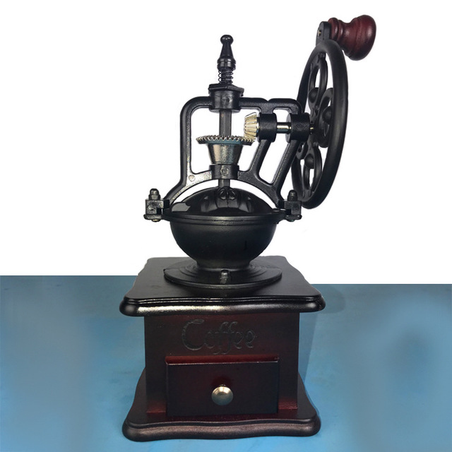 Klassieke Houten Handleiding Koffiezetapparaat Machine Antieke Koffiemolen Mini Rvs Handvat Coco Koffieboon Molen