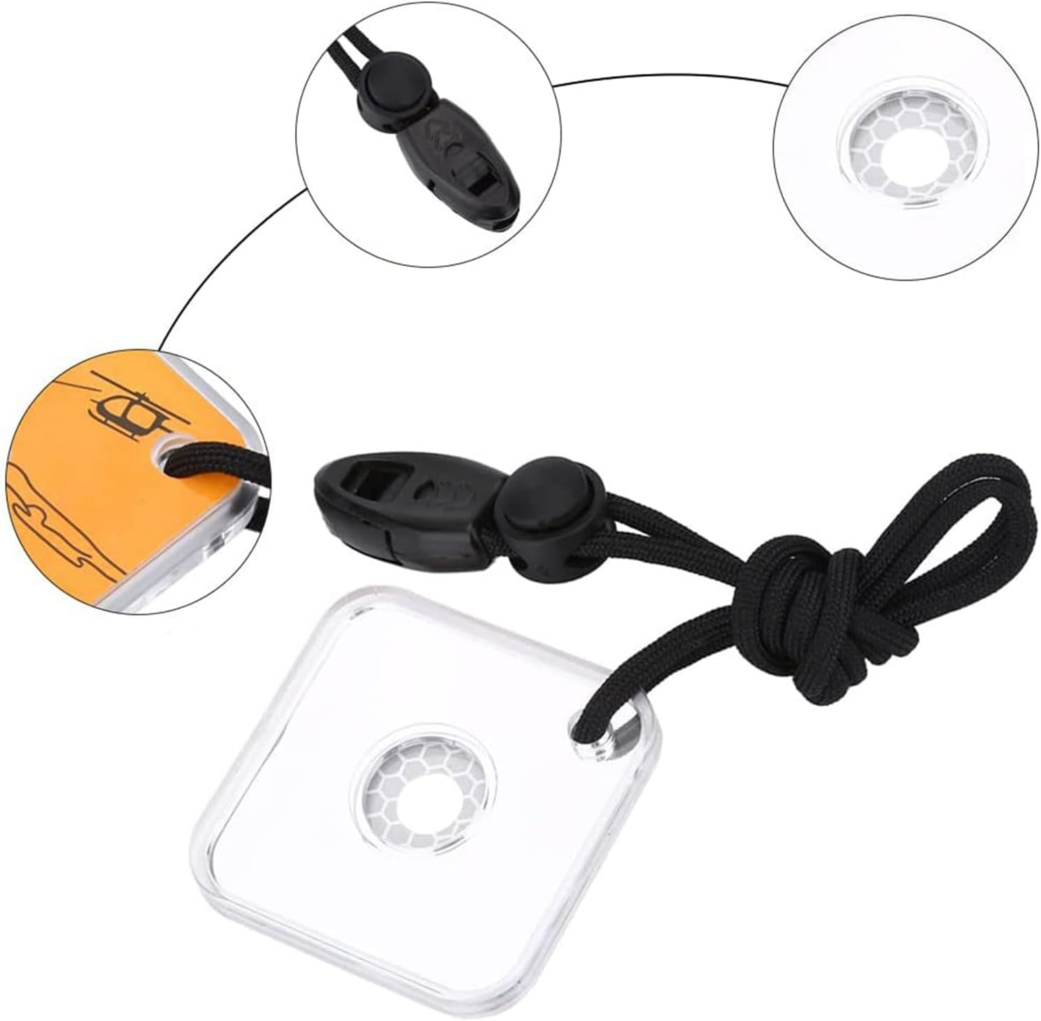Espejo de señal de supervivencia: reflector de luz solar para senderismo, camping, emergencias, primeros auxilios. 1 unidad
