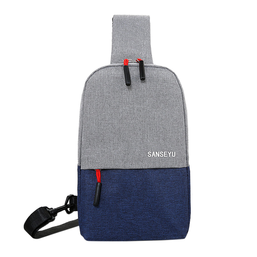 Leisure Outdoor Borst Bag Mannen En Vrouwen Mode Contrast Kleur Canvas Schoudertas Outdoor Messenger Bag Mannen Tas Сумки # Jy: Dark Blue