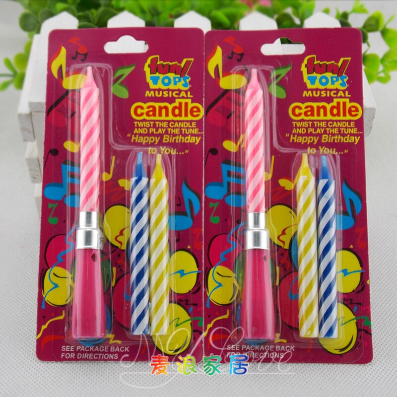 Romantic Art Music Singing Candle Happy Birthday Spiral Sing Switch Candles for Kids Cake Decoration Event & Party Supplies