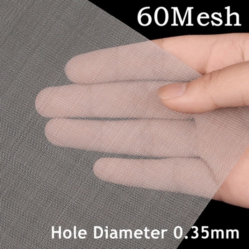 4-400 mesh 30 x 30cm ruostumaton teräsverkko suodatin verkko metalli etukorjaus kiinteä verkko suodatin kudottu lanka seula levy suodatin: 60 mesh