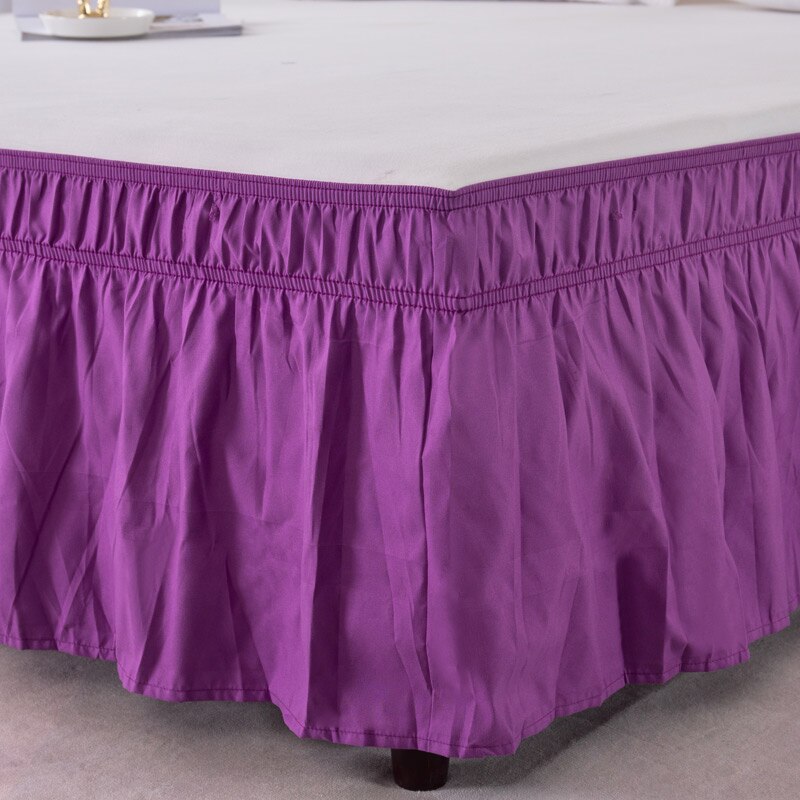 Wrap Around Ruffled Bed Skirt with Adjustable Elastic Belt Wrinkle Free Bedskirt Dust Ruffles, Bed Frame Cover Queen King Size: ZS / Twin(39x75x15in)
