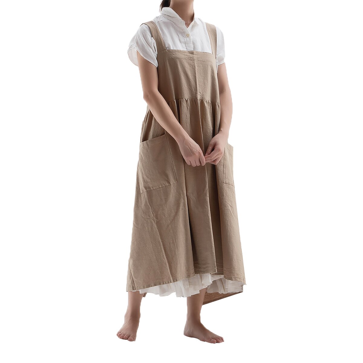 AA Adults Apron, Solid Color Adjustable Sleeveless Housekeeping Apron Cooking Accessories: C