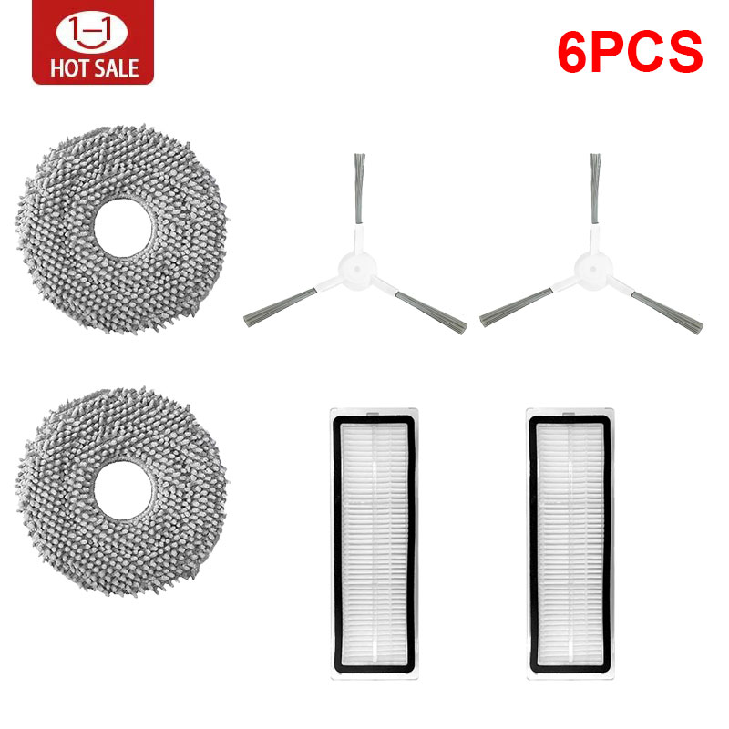 Para xiaomi robô vácuo s20 +/s10 plus/s10 +/b108gl/b105/b108cn b113cn peças acessórios filtro principal escova lateral mop: Bege