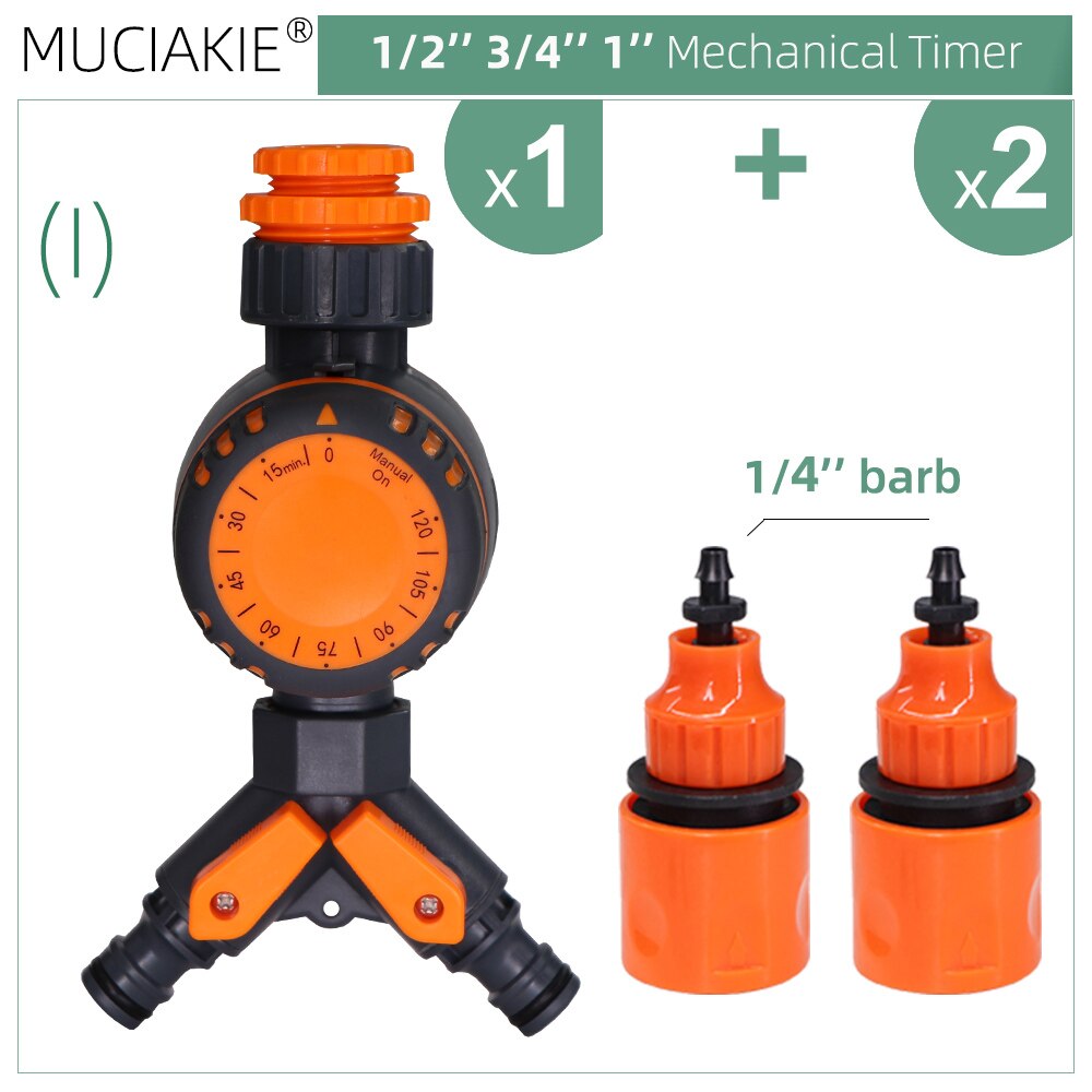 Garden Mechanical Timer Double Control 3-Way Watering Irrigation Automatic Controller for Greenhouse Plants Irrigation System: I