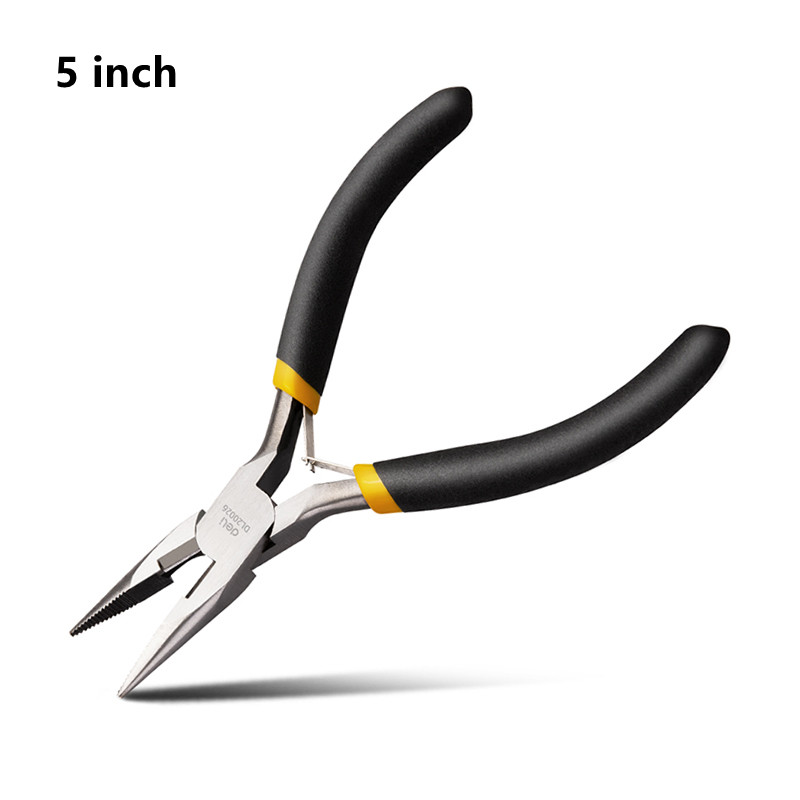 Deli 1Pcs Mini Tang Kniptang Vastklemmen Strippen Draad Krimptang Kabel Snijders Lange Neus Tang Voor Sieraden Maken gereedschap: Black