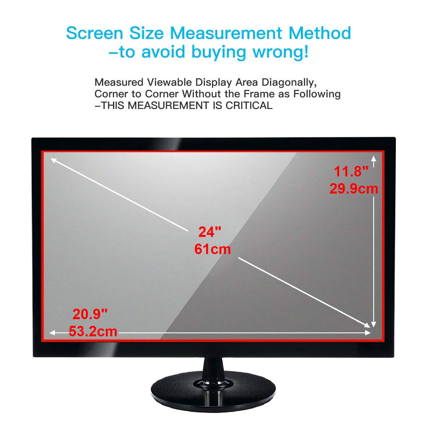 anti blått lysfilter til 21.5 tommer (505 x 320mm) widescreen skrivebord Observere, blokkerer overdreven skadelig blått lys, reduser