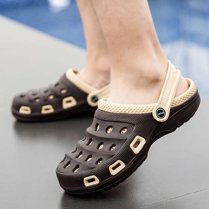 Pantoufles confortables pour hommes, chaussures de maison de pêche de marche pour hommes, pantoufles de plage pour le jardin à la B5, modèle décontracté