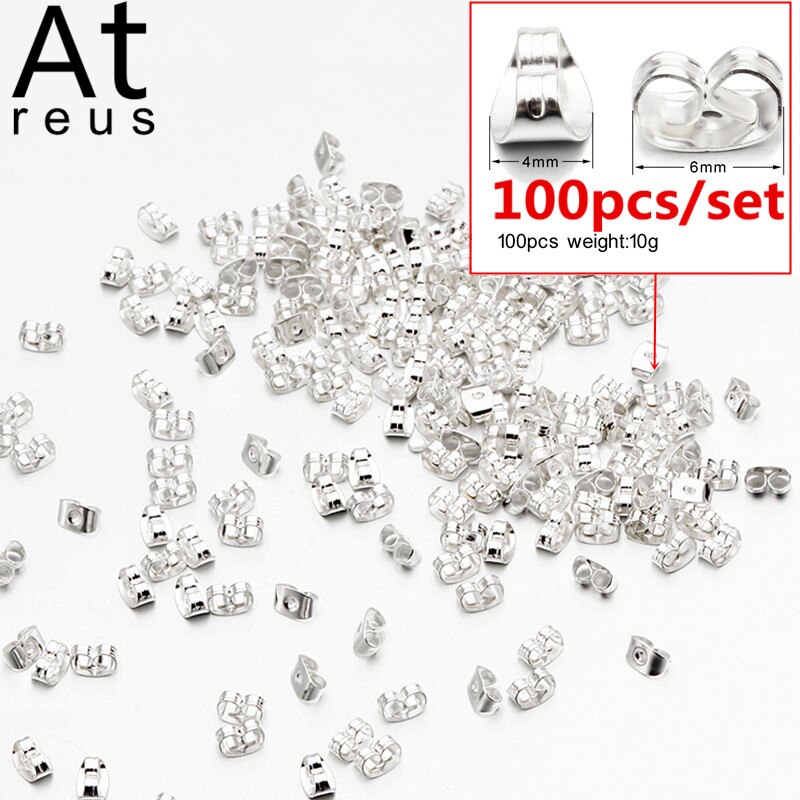 30-1000 Stuks Zachte Siliconen Rubber Earring Back Stoppers Voor Stud Oorbellen Earnuts Frisbee Vlinder Bullet Oordoppen Diy bevindingen: FT360butterfly100pcs