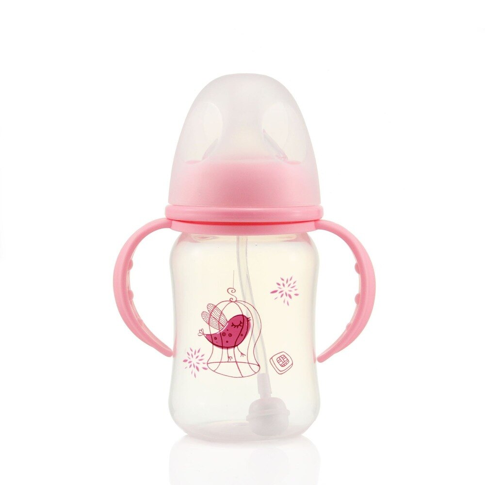 240Ml Pasgeboren Kinderen Kind Baby Jongen Meisje Brede Mond Pp Zuigfles Drinkwater Borst-Achtige Gevoel