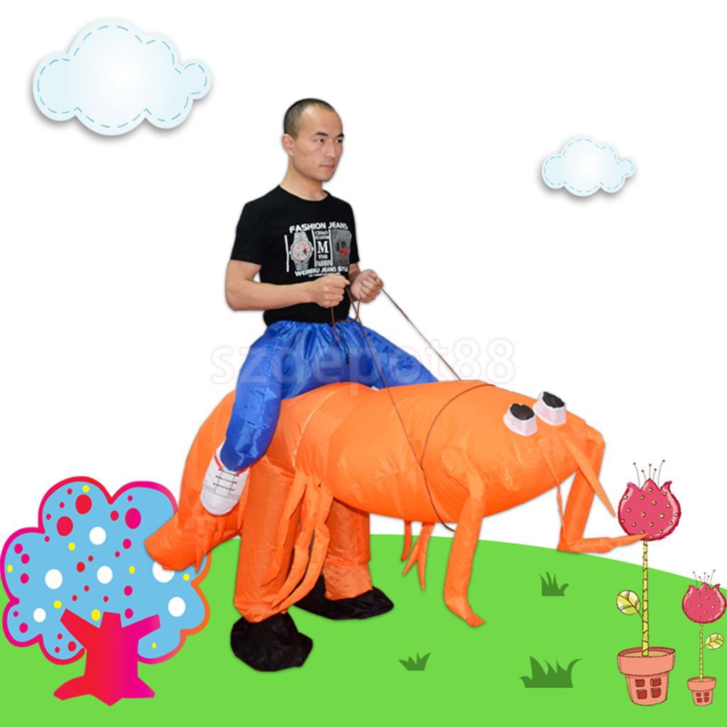 Nouvelle offre spéciale gonflable homard Costume grand drôle mante crevette cavalier Halloween noël déguisement faveurs