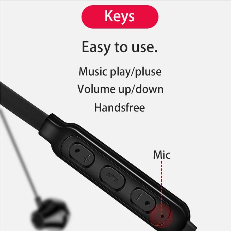 Erilles-auriculares inalámbricos con Bluetooth, manos libres, deportivos, para correr, con micrófono, para iPhone y teléfono Xiaomi