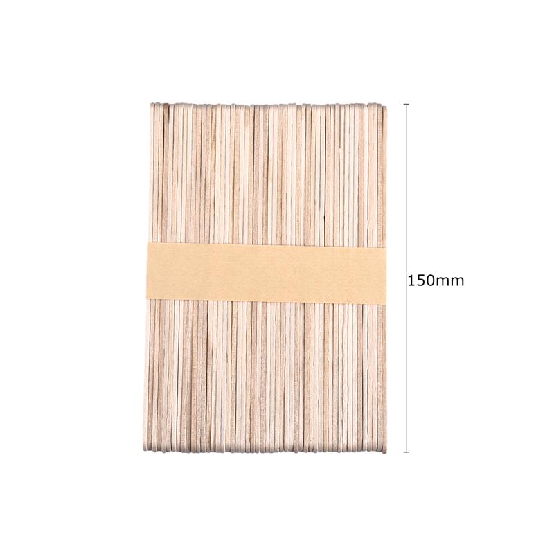 50pcs/Set Wood Ice Cream Stick Craft Stick Ice Cream Sticks Natural Wood Popsicle Craft Ice Cream Tool Supply 5 Sizes: 150mm