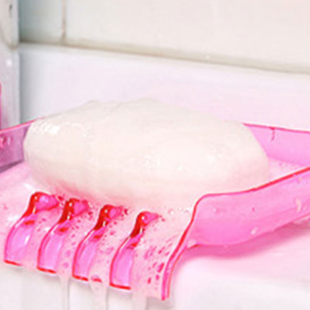 Suction Cup Water Drain Soap Dish Tray Non Slip Soap Box Toilet Shower Tray sponge Draining Racks Bathroom Accessories