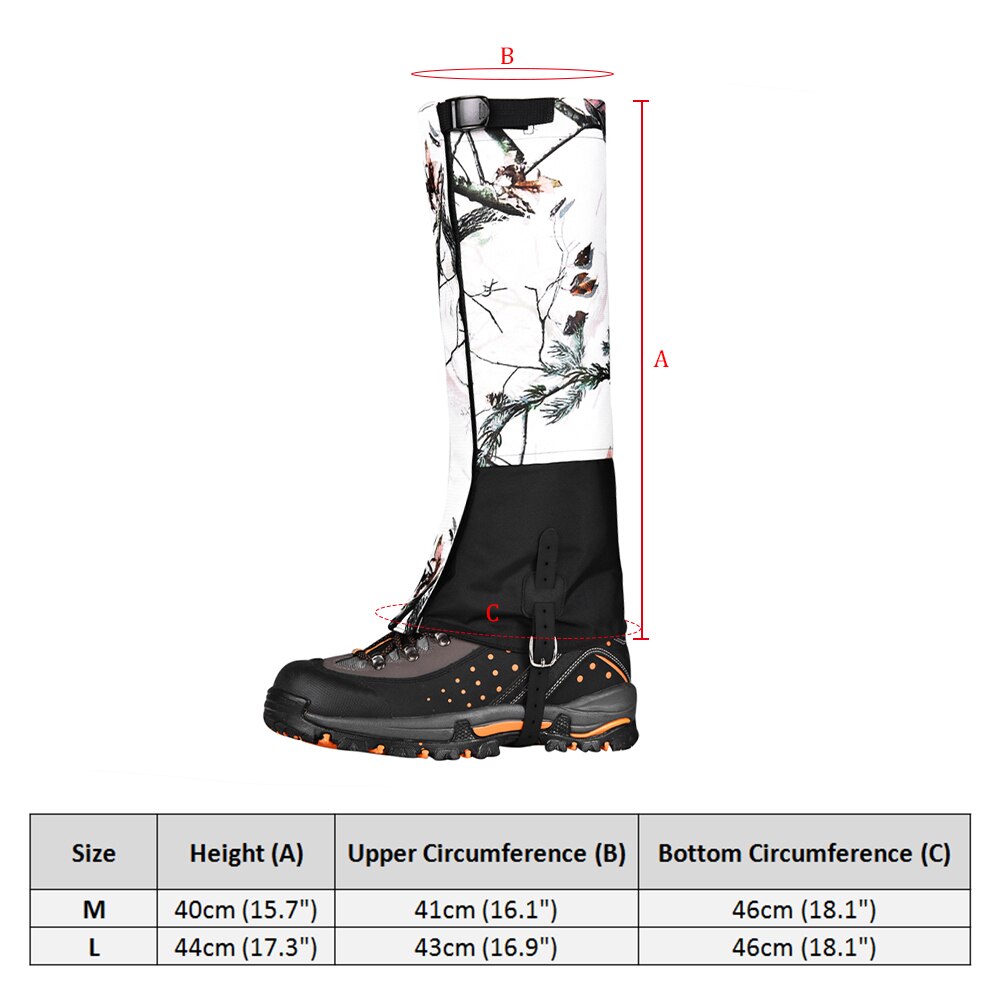 Polainas de pierna de nieve impermeables para hombre y mujer, polainas para botas, senderismo, Camping, escalada, pesca, Mangas de pantorrilla para exteriores