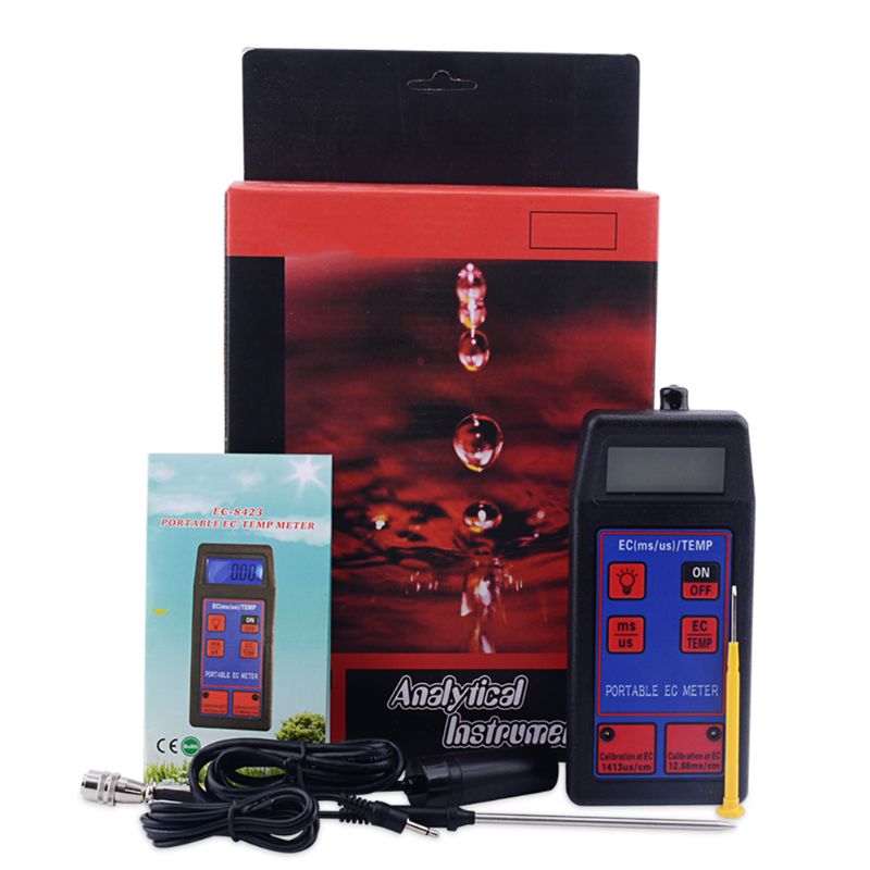 EC-8423 Digital EC Meter 2 in 1 TEMP EC Tester Conductivity Meters Water Test Tool for Pool Drink Water Aquarium Lab