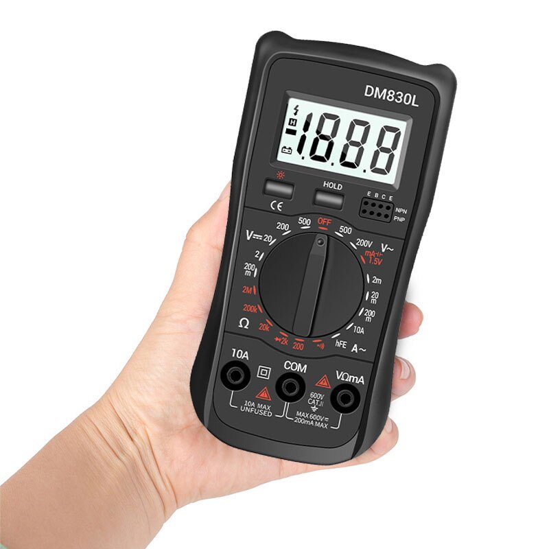 Portable Digital Multimeter Electrician Multi-function Meter High Precision Digital Multimeter with Backlight No Battery