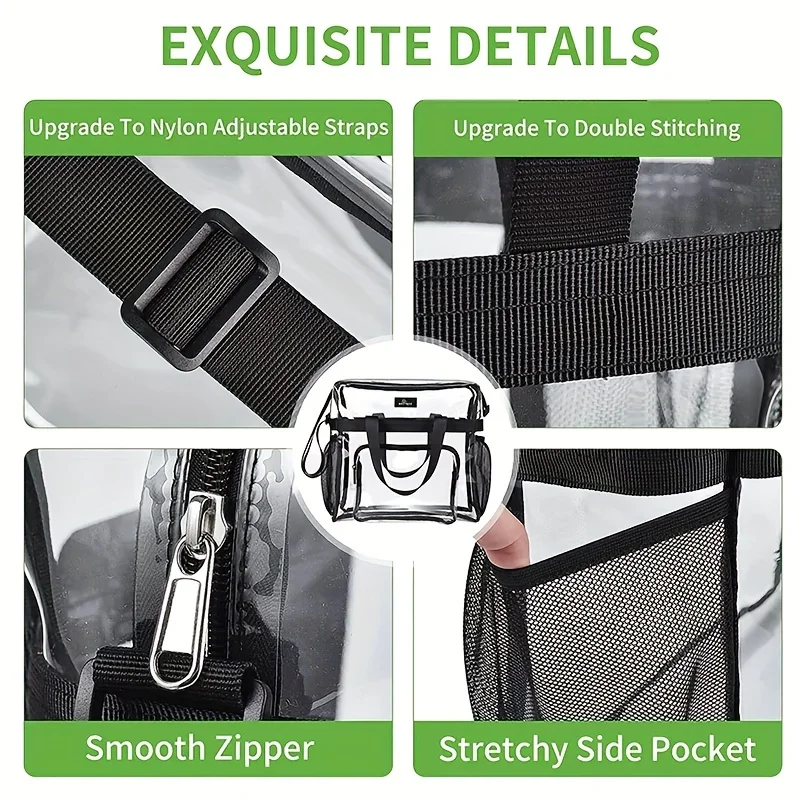 Portable PVC Travel Bag with Large Capacity and Transparent for Easy Organization and Washing