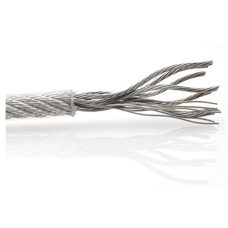 GTBL 5mm Dia Steel PVC Coated, Flexible Wire Rope Cable 10 Meters Transparent + Silver
