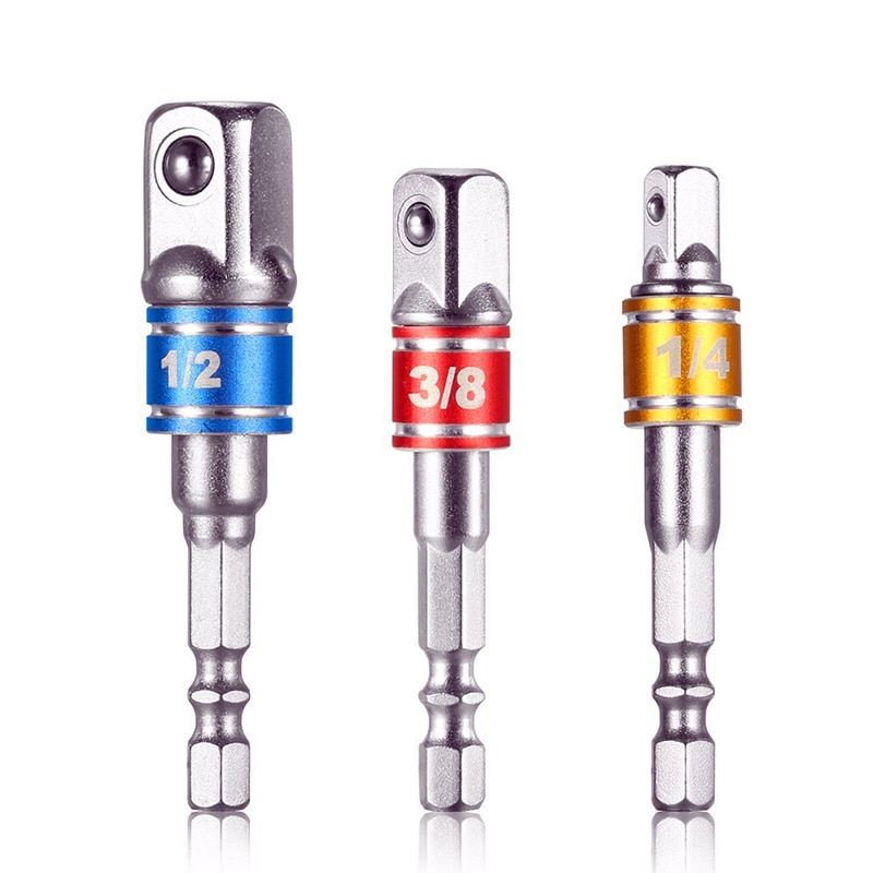 1/4 " 3/8 " 1/2 " omformer socket adapter sekskantet skaft slagadapter driver sæt forlængerstang bore topnøgle værktøj tilbehør
