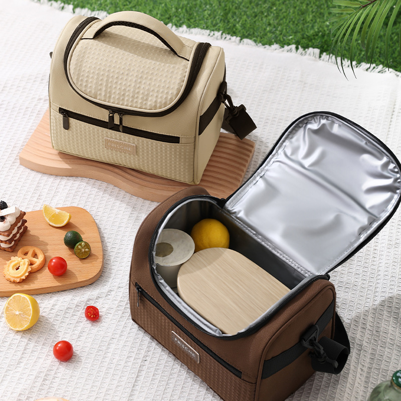 Tote Cooler Lunch Bags Portable Outdoor Picnic Office School Insulation Bag with Shoulder Strap