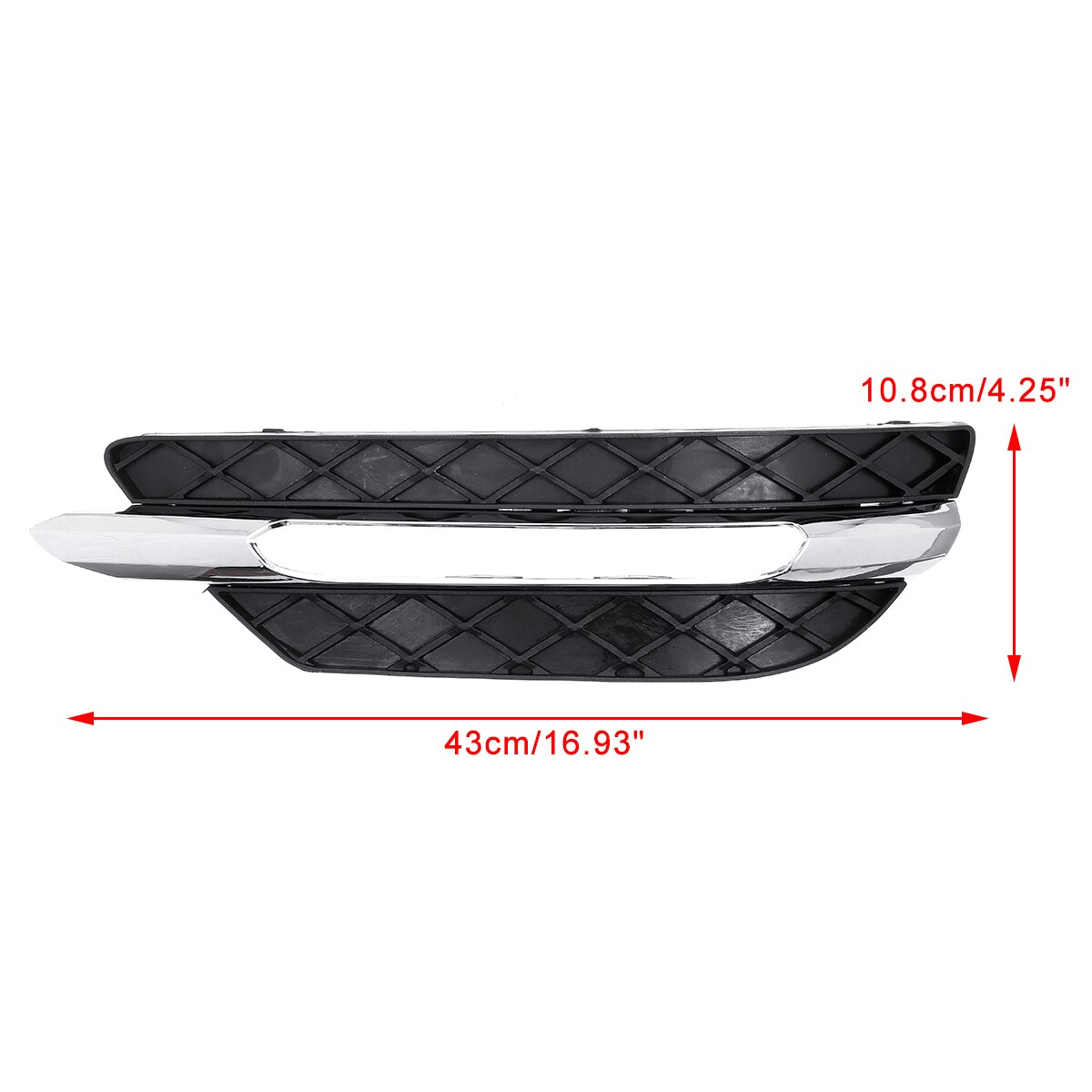 1 Pair L/R for Mercedes-Benz C-Class W204 Front Bumper DRL Grille Cover Silver Plating Lamp Hoods Decor