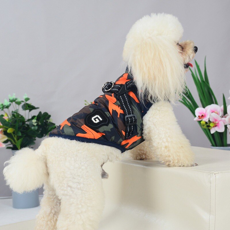 Pet Dog Cotton Material Vest Windproof Fabric Simple Adjustable Beautiful Clothes Autumn and Winter