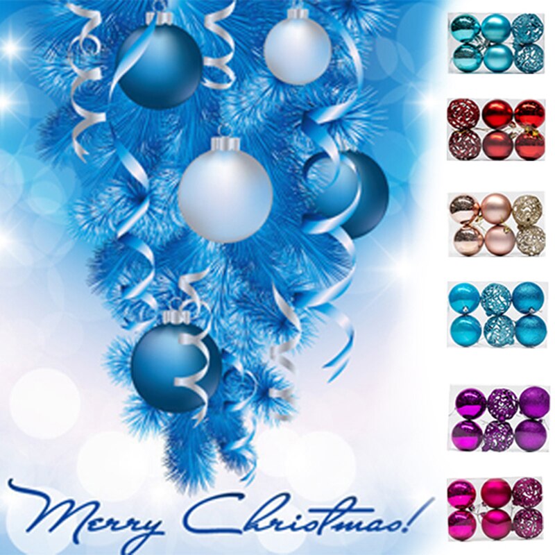 6 stuks/set 6cm kerstboom decoratieve bal ornamenten hanger zilveren uitgeholde kerstbal decoratie kerstballen voor kerstmis