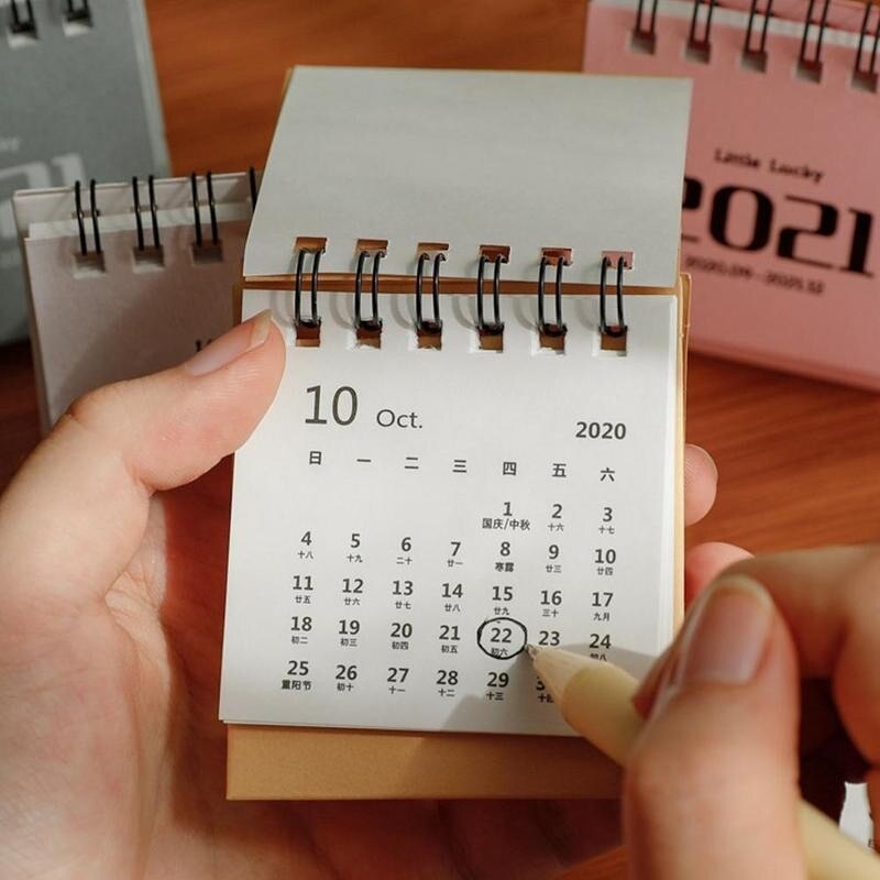 Desk Calendar Dual Daily Schedule Table Planner Standing Calendar Yearly Agenda Organizer Home Office Supplies