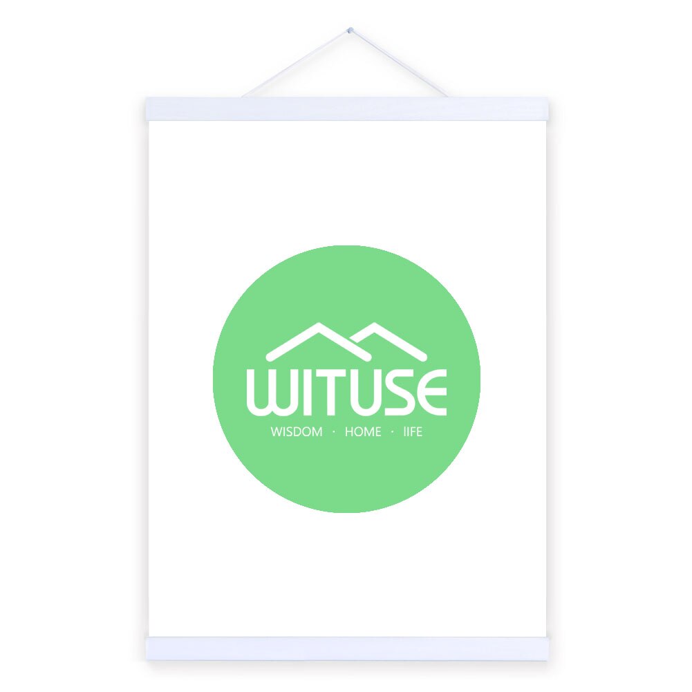 Teak/ramin/MFD Magnet Wooden Picture Photo Frame Poster Scroll Artwork Hanger 21/30/40/50/60cm Frame Length With Lanyard Rope: white MFD / 50cm frame length